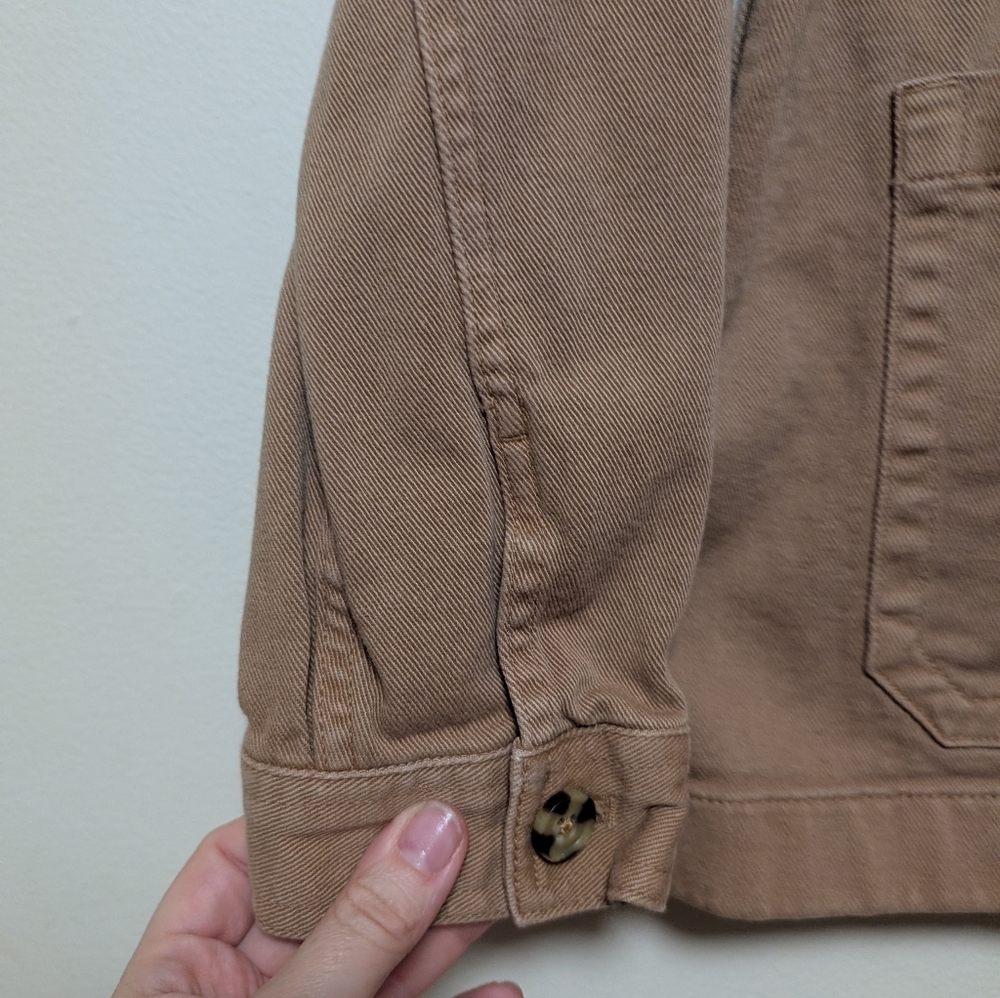 Quince Tan Utility Jacket M Cotton Stretch Chore Coat - Picture 5 of 8